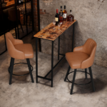 43-Inch Bar Table (Brown) - 209 lbs Capacity Pub Height Table with Durable MDF Top & Metal Frame, Ideal for Kitchen/Bar Counte - Image 7