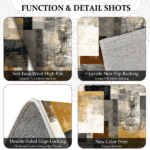 Three-piece kitchen rug set, non-slip and washable, abstract pattern kitchen hallway rug, soft and comfortable, suitable for sinks, floors, entrances, hallways and bathrooms. - Image 8