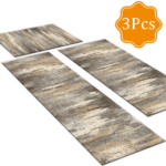 Three-piece kitchen rug set, non-slip and washable, abstract pattern kitchen hallway rug, soft and comfortable, suitable for sinks, floors, entrances, hallways and bathrooms. - Image 2