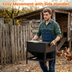 Heavy Duty Stainless Steel Chicken Feed Hopper with Lift Top Cover, Raised Legs Spill-Proof Poultry Feeding Box for Backyard Flock Low Refill Frequency - Image 7