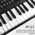 [Do Not Sell on Amazon] GEP-203 61 Key Keyboard with Piano Stand, Piano Bench, Built In Speakers, Headphone, Microphone, Music Rest, LED Screen, 3 Teaching Modes for Beginners - Image 2