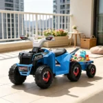 Blue 6V Toddler Electric Vehicle – with Toy-Carrying Back Trailer, Gentle Forward & Backward, Durable Wear-Resistant Wheels 18-36 Months - Image 4