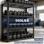 60''H Garage Shelf Storage Shelving Unit, 4 Tiers Storage Racks, Free Standing Heavy Duty Metal Adjustable Shelves - Image 6