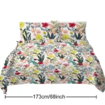 3 pcs Colorful Wildflower Botanical Quilted Bedspread Set, Vibrant Floral Print Quilt Set with Pillow Shams, Lightweight Reversible Coverlet, Boho Garden Bedding for Bedroom Decor temu can only be self-picked up - Image 3