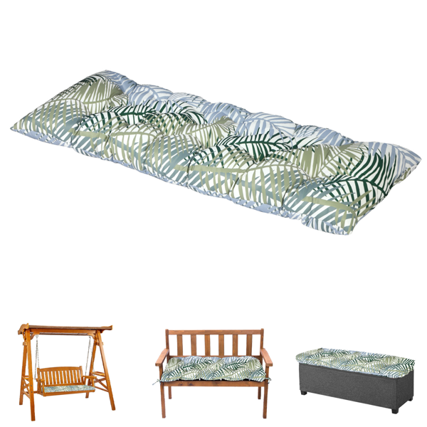 Outdoor Bench Cushion, 60 × 20 × 4 Inch, Tufted Waterproof Swing Cushion with Ties, for Patio Bench or Window Seat