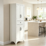 67" White 4-Door Kitchen Pantry – with Drawer and Adjustable Shelves, Large-Capacity Storage Cabinet - Image 4