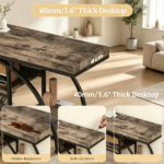 Industrial Sofa Table 39.4" Console Table with Storage Shelves Rustic Oak Finish for Living Room Hallway - Image 5