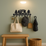 CIFbuy Wall Decor with Rustic Metal Camper Key Holder: 7 Sturdy Hooks and a Charming Pine Tree Pattern, Ideal for Enhancing Campe(TikTok/temu self-pickup orders) - Image 4