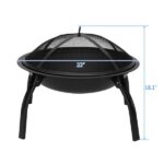 22" Four - legged Folding Iron Brazier Wood Burning Fire Pit Decoration for Backyard Poolside - Image 44