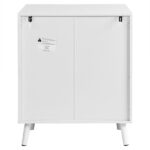 Two-door, polycarbonate sheet shoe cabinet with four internal layers, USB LED strip, and 24 adjustable buttons. Made of particleboard and polycarbonate sheet. Dimensions: 68*40*83.5 cm. White - Image 4