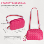 Puffer Bag Quilted Belt Bag Small Puffy Fanny Pack for Woman Running Traveling Hiking Workout Sports with Adjustable Strap-Rose - Image 3