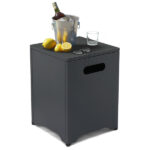 41*41*53.5cm Square Black Gas Storage Garden Iron Side Table - Image 2