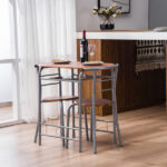 Same Code 35204938 Brown Wood Grain PVC Breakfast Table (One Table and Two Chairs) - Image 40