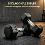 2 X 15lbs Hex Dumbbell Set for Home Gym Workout Rubber Weights with Non-Slip Handles Anti-Roll Fitness Exercise Dumbbells for Women And Men Black - Image 5