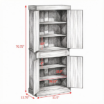 71" Freestanding Kitchen Pantry Cabinet with 4 Doors 2 Large Storage Cabinets And an Additional Drawer for Coffee & Kitchen Supplies - Image 2