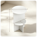 2-Tier Modern White Side End Table Engineered Wood Accent Nightstand with Open Storage Shelf Anti-Scratch Foot Pads for Sofa Bedroom Living Room Office - Image 4