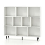 10 Cube Bookcase 3-Tier Modern Storage Organizer with 5 Metal Legs Bookshelves - Image 3
