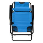 Same Code 75407956 Folding Chaise Lounge Chair for Outdoor, 2-in-1 Portable Tanning Chair with Pillow, Adjustable Recliner Chair for Beach Camping Pool, Blue - Image 3
