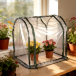 28.94"x21.46"x27.76" Tabletop Mini Greenhouse, Compact Mini Greenhouse with Zippered Door, No-Tool Setup Portable Greenhouse for Windowsill Balcony Urban Gardening,Waterproof PVC Cover Steel Frame Greenhouse for Seed Germination - Image 9