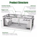 2 pcs Dual-Door Humane Rat Trap - Continuous Mouse Catching, Heavy-Duty Galvanized Iron Construction - Safe for Pets & Kids, Indoor/Outdoor Use, 3S Quick Setup - Image 5