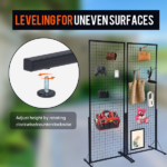 2-Pack 24"x67" Commercial Grid Wall Display with T-Base Stand - Double-Sided Wire Panel System for Retail Stores, Craft Fairs & Trade Shows (Includes Hooks & Clips) - Image 7