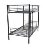 Same Code 12883671 Iron Bed Bunk Bed with Ladder for Kids Twin Size Black - Image 3
