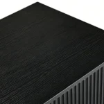 Handleless 6-Drawer Dresser with Grille Finish P2 Particleboard + MDF & Melamine Veneer + Vacuum-Formed Bedside Table 55.12*15.75*27.95in Black - Image 6