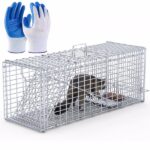 Heavy-Duty Live Animal Trap - 37x14x15 Inch Galvanized Mesh, Sensitive Pedal Trigger & Rear Release Door, Guarded Handle, Foldable Design for Raccoons, Armadillos, Small Dogs Under 55 lbs - Image 10