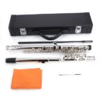 Nickel Plated C Closed Hole Concert Band Flute with E Key