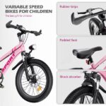 24 Inch Kids Mountain Bike for Boys & Girls Ages 7-12 – 7-Speed Gears, Dual Disc Brakes, Shock Absorber Front Fork, LED Light – Silver & Pink -Does not support self pick up - Image 3