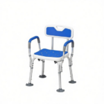 Adjustable Height Padded Shower Chair with Arms And Back Anti-slip Bath Seat for Seniors And Disabled Tool-Free Assembly,299lbs - Image 2