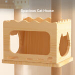 66.9" Modern Cat Tower, Wood Cat Tree Tower for Indoor Cats, Cat Treewith Sisal-Covered Scratching Posts and Top Perch, Cat Condo with Acrylic Hammock for Multi-Cat Households - Image 6