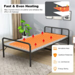 71 x 31 Inch White Massage Bed Warmer Heating Pad with 5 Heat Settings Machine Washable Design - Image 9