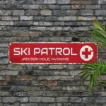 CIFbuy Jackson Hole Ski Patrol Wyoming Aluminum Sign Waterproof Dustproof Vintage Wall Decor (TikTok, temu pick-up service)