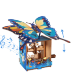 MUSIC PARK 3d Wooden Puzzle Hand Colorful Butterfly Music Box You Are My Sunshine Handmade Assembly Model Kit Holidays Brthdays Christmas Gifts