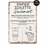 CIFbuy PAPIER Toilette Please Do Not Flush Vintage 2D, Flat Aluminum Sign 8x12 Inch Rustic, Bathroom Wall Art Funny Restroom Decor NoikTok, NoikTok, Self-t ckup Logiopor