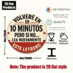 CIFbuy 1pc 8x8in Vintage "Be Back in 10 Minutes" Round Sign, "Be Back in 10 Minutes" Round Sign, "Please Read This Sign Again" in 10 Minutes" Round Sign, Minutes" Round Sign, "Please Read This Sign Again" TikTok, TikT Self-pickup Logiaiics - Image 3