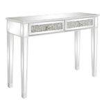 106*38*76cm Modern Mirror Two-Pump Computer Table Silver - Image 7