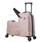 22 Inch Ride-on Suitcase for Kids & Teens, Toddler Travel Luggage with Seat, Spinner Wheels, Safety Belt, Stroller-Style Checked Luggage with Combination Lock&Telescoping Handle for Ages 5-18
