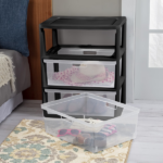 (2 pack) Wide 3 Drawer Tower, Plastic Storage Organizer with Removable Clear Bins, Easy to Assemble - No Tools Needed, Black (Shipment from Walmart) - Image 6