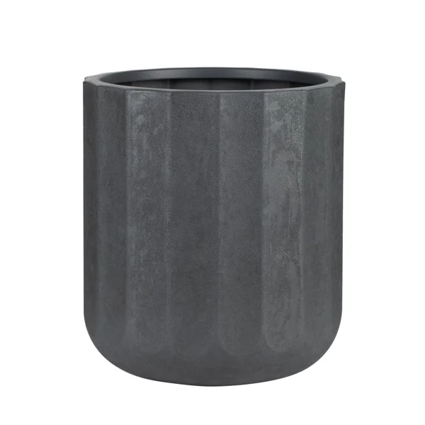 16 inch Resin Planter Black With Modern Design for Indoor Outdoor Plant