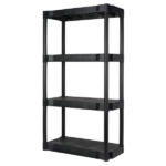 4 Shelf Plastic Shelving Unit 13.88" (D) x 30" (W) x 56.2" (H), Black (Shipment from Walmart)