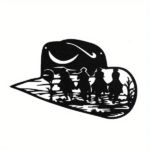 CIFbuy Aluminum Western Cowboy Hat Silhouette Wall Art Decor Country Theme Home Decoration Gift(TikTok, temu pick-up service) - Image 5
