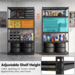 72" Adjustable Height Metal Storage Shelves with Anti-Tipping Kit, Expandable Organizer for Garage & Kitchen - Image 8