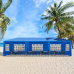 Same Code 25767482 10'x30' Outdoor Party Tent with 8 Removable Sidewalls, Waterproof Canopy Patio Wedding Gazebo, Blue - Image 15