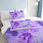 Teen Bedding Sets for Girls Marble Bedding Watercolor Purple Duvet Cover Set Modern Abstract Bed Set 3 Piece Girly Bedspreads (Twin) - Image 3