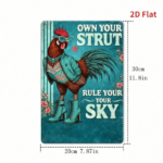 CIFbuy Cute Chicken Rooster Metal Wall Plaque, Farmhouse Style 2D Flat Print Art Decor, Hanging Ornament For Home Office Room Decoratio TikTok, TikTok, t Decor Self-pickup Logiopics - Image 8