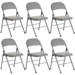 Same Code 31709558 6pcs Elegant Foldable Iron & PVC Chairs for Convention & Exhibition Gray