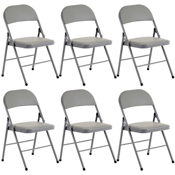 Same Code 31709558 6pcs Elegant Foldable Iron & PVC Chairs for Convention & Exhibition Gray