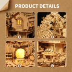3D Wooden Puzzle Tree House With Light Handmade Crafts Assembly Model Kits Creative Decoration Birthday and Christmas Gifts - Image 4
